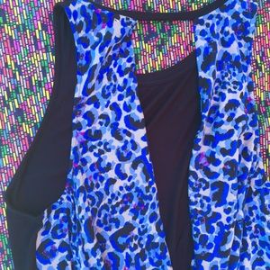 Juicy Couture dramatic Low Cut Back tank leopard